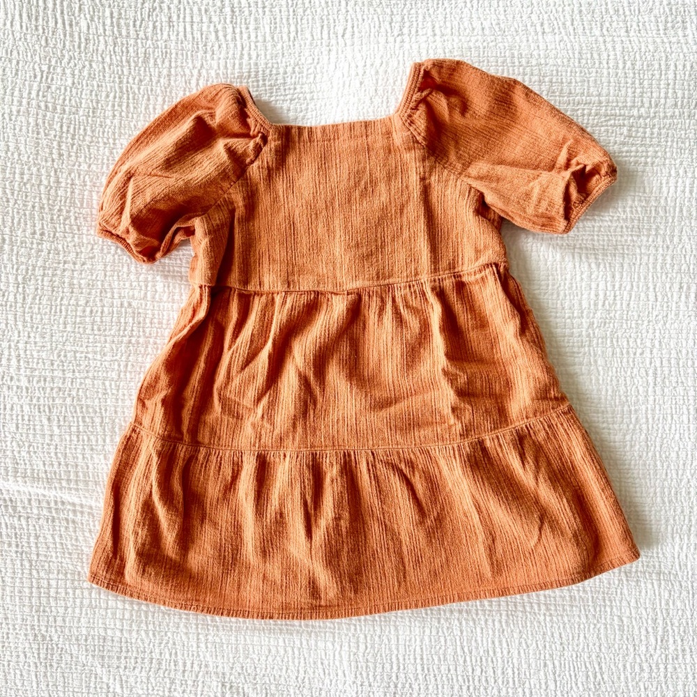 Little Co by Lauren Conrad Rust Orange Puff Sleeve Dress - Size 18 Months
